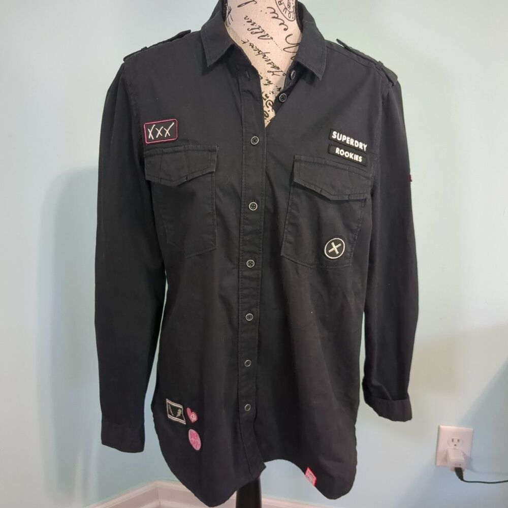 Superdry Shirt The Rookie Twill Army Military Shacket Overshirt Men's black larg